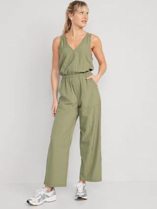 Waist-Defined StretchTech Water-Repellent Jumpsuit for Women | Old Navy (US)