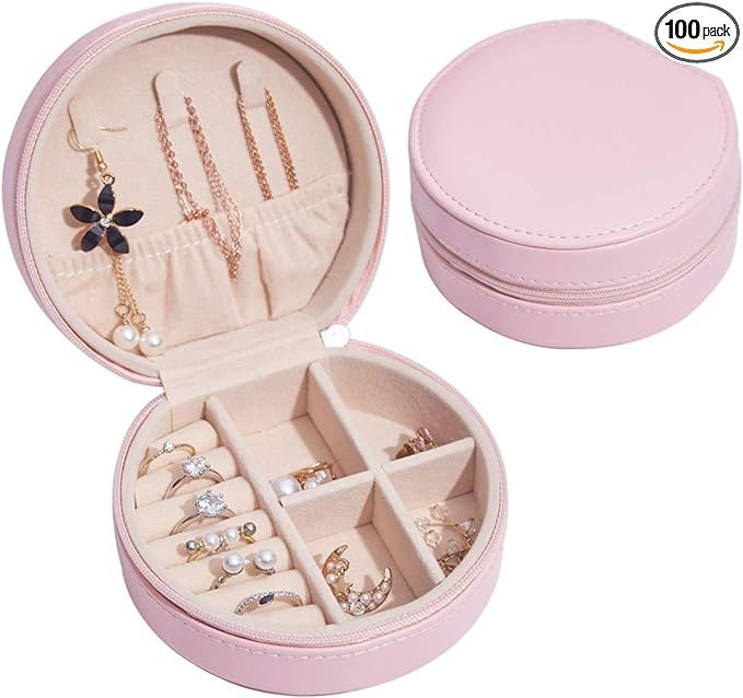 YOMEGO Travel Jewelry Organizer Portable Jewelry Storage Box with Faux Leather, Good for Necklace... | Amazon (US)