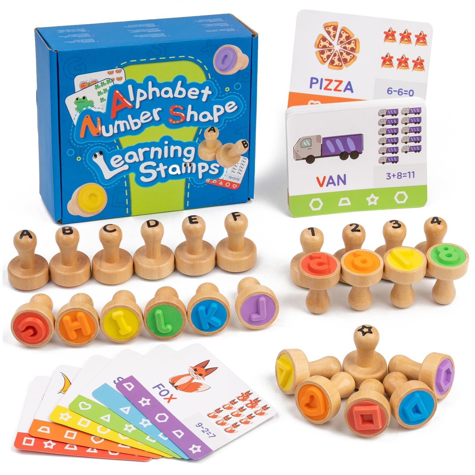 Sellos de números del alfabeto para niños, juego de sellos de letras de ortografía ABC de made... | Amazon (US)