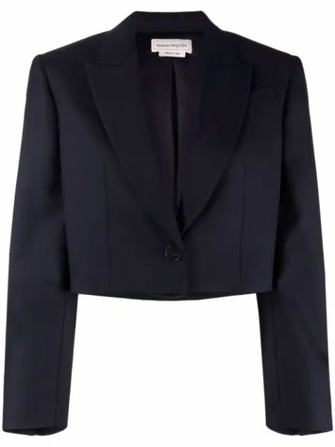 cropped single-breasted blazer | Farfetch (US)