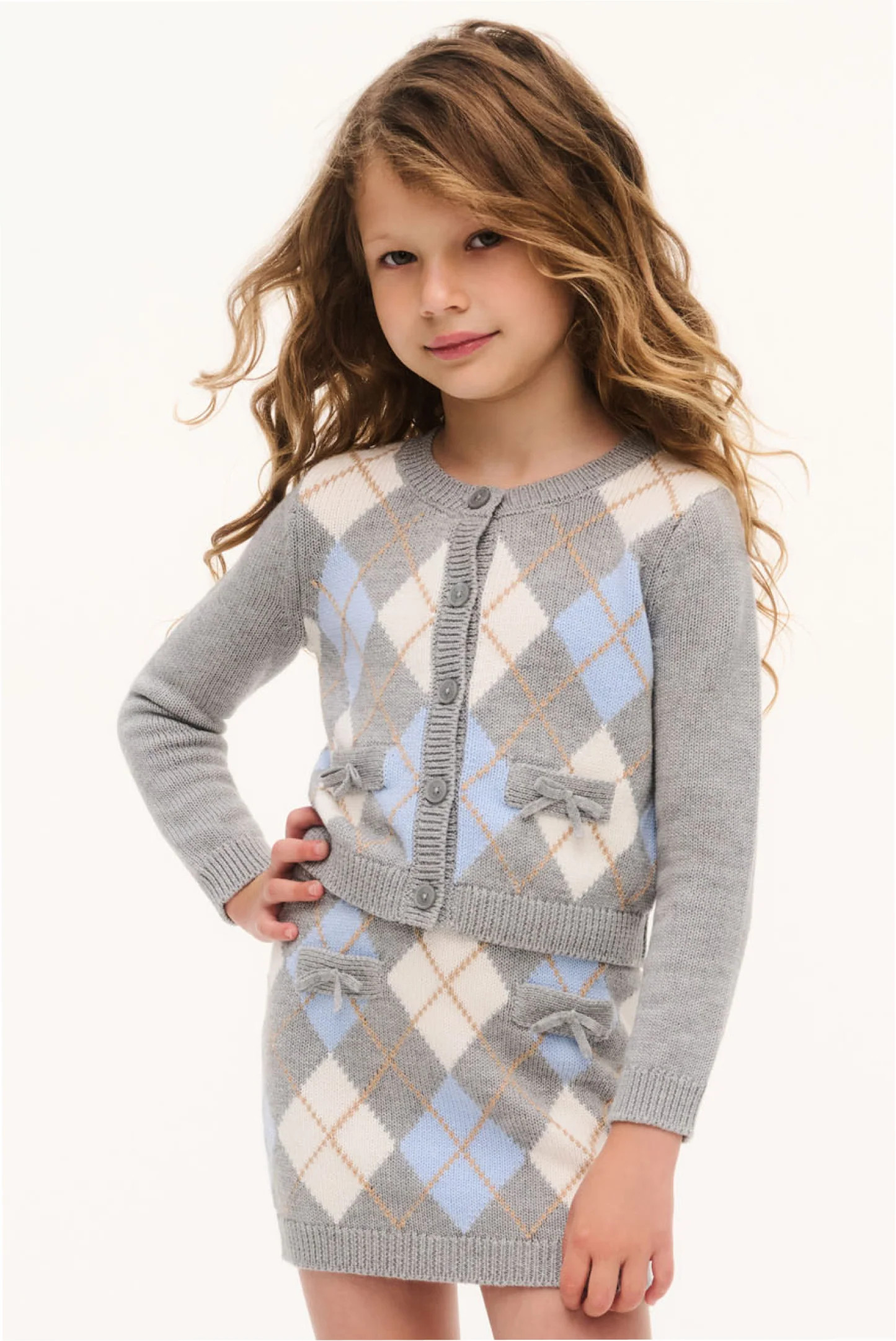 Little Girls Argyle Renilly Cardigan | LoveShackFancy