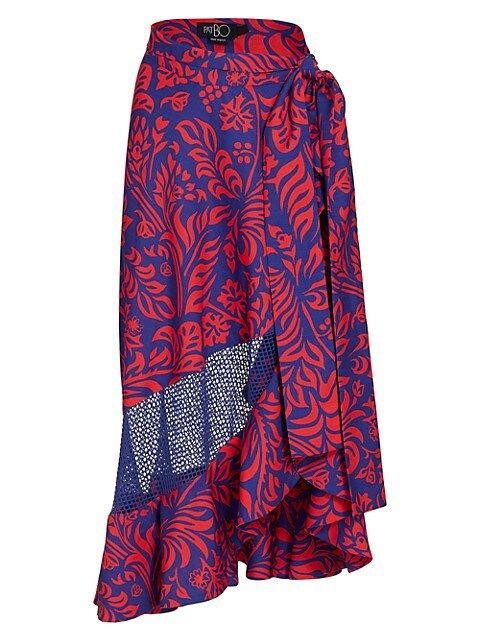Pua Ruffled Mesh-Panel Wrap Skirt | Saks Fifth Avenue