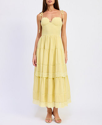 En Saison Women's Sleeveless Bustier Sweetheart Neck Maxi Dress - Macy's | Macy's
