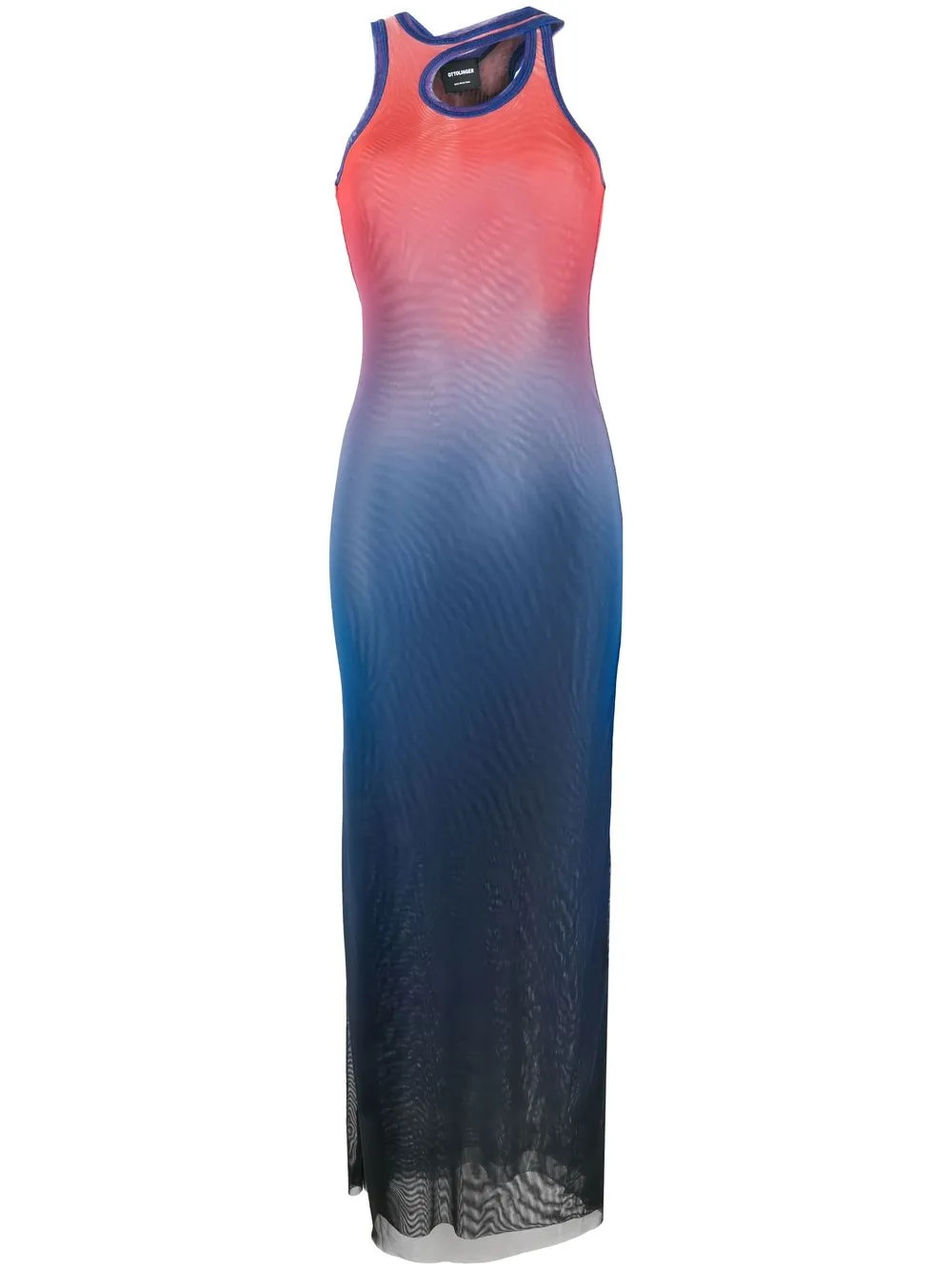 gradient-print sleeveless mesh maxi dress | Farfetch Global