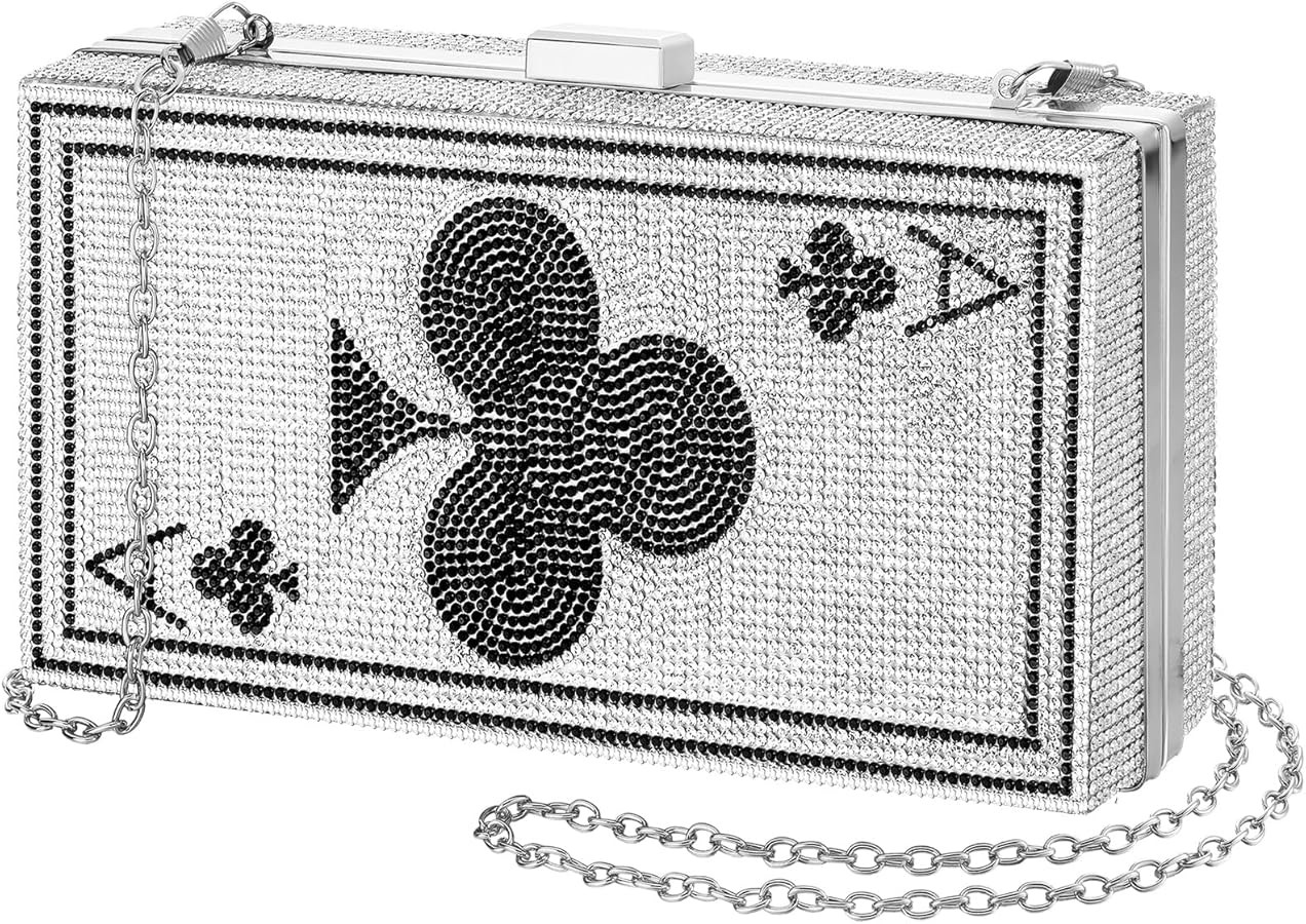 Poker Card Queen Evening Bags Clutches Valentine's Day Gift Ace of Spades Hearts Purse Rhinestone... | Amazon (US)