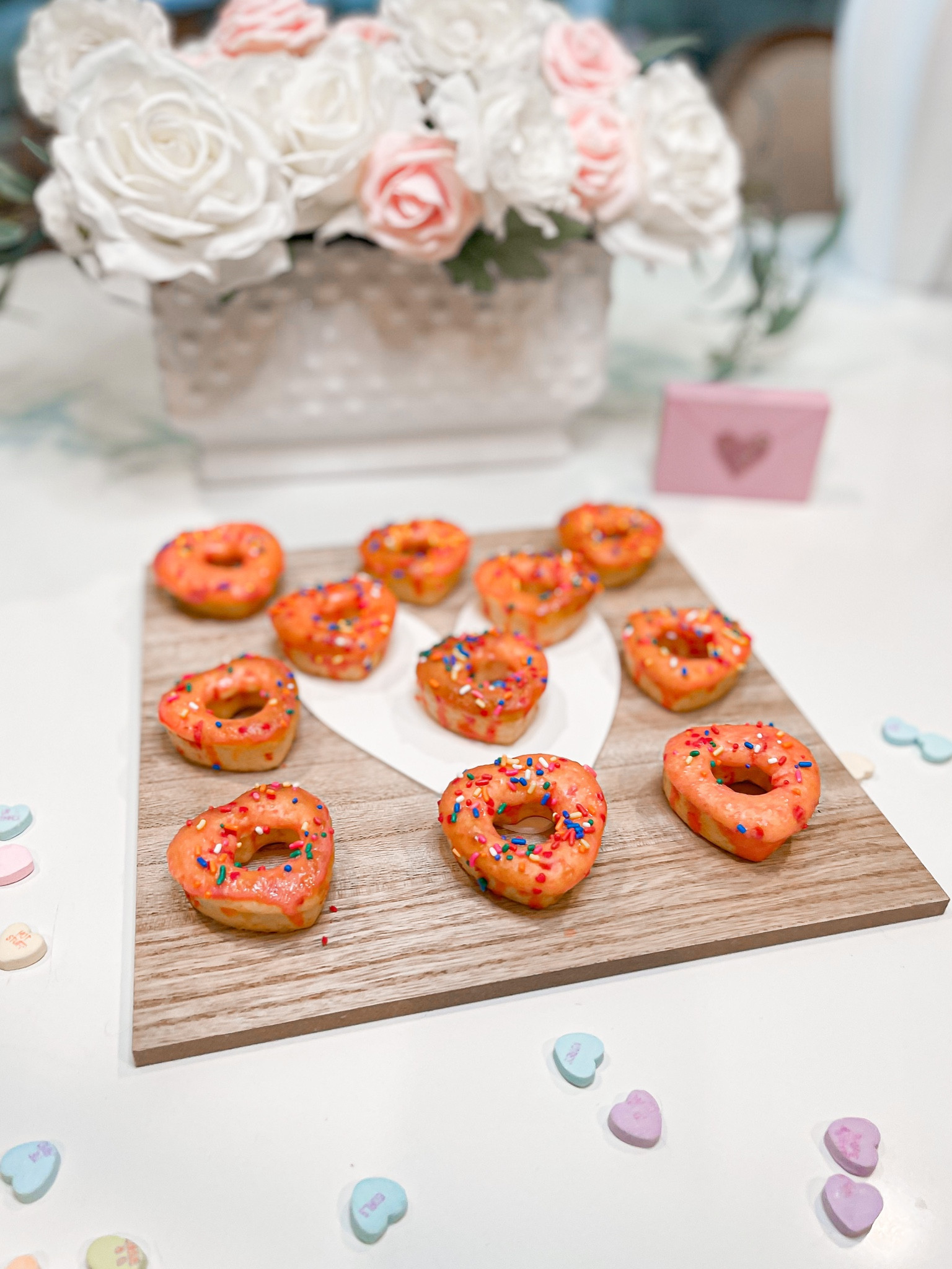 Funfetti cake donuts! So fun and super simple! I found the heart fake mold from target! 
Valentine’s Day treats / silicon heart donut mold 

#LTKhome #LTKfamily #LTKSeasonal
