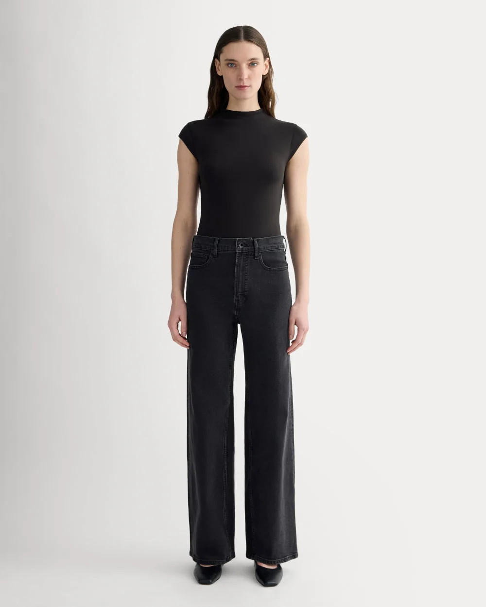 The Form Funnel-Neck Bodysuit | Black | Everlane
