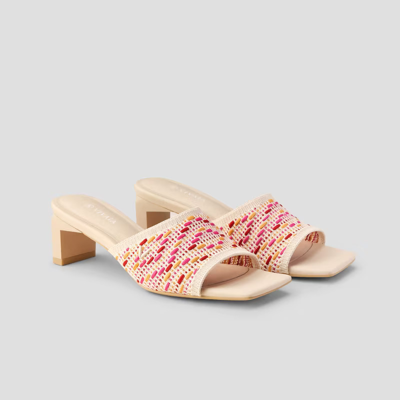 Square-Toe Block Heel Slide (Juliet) | VIVAIA