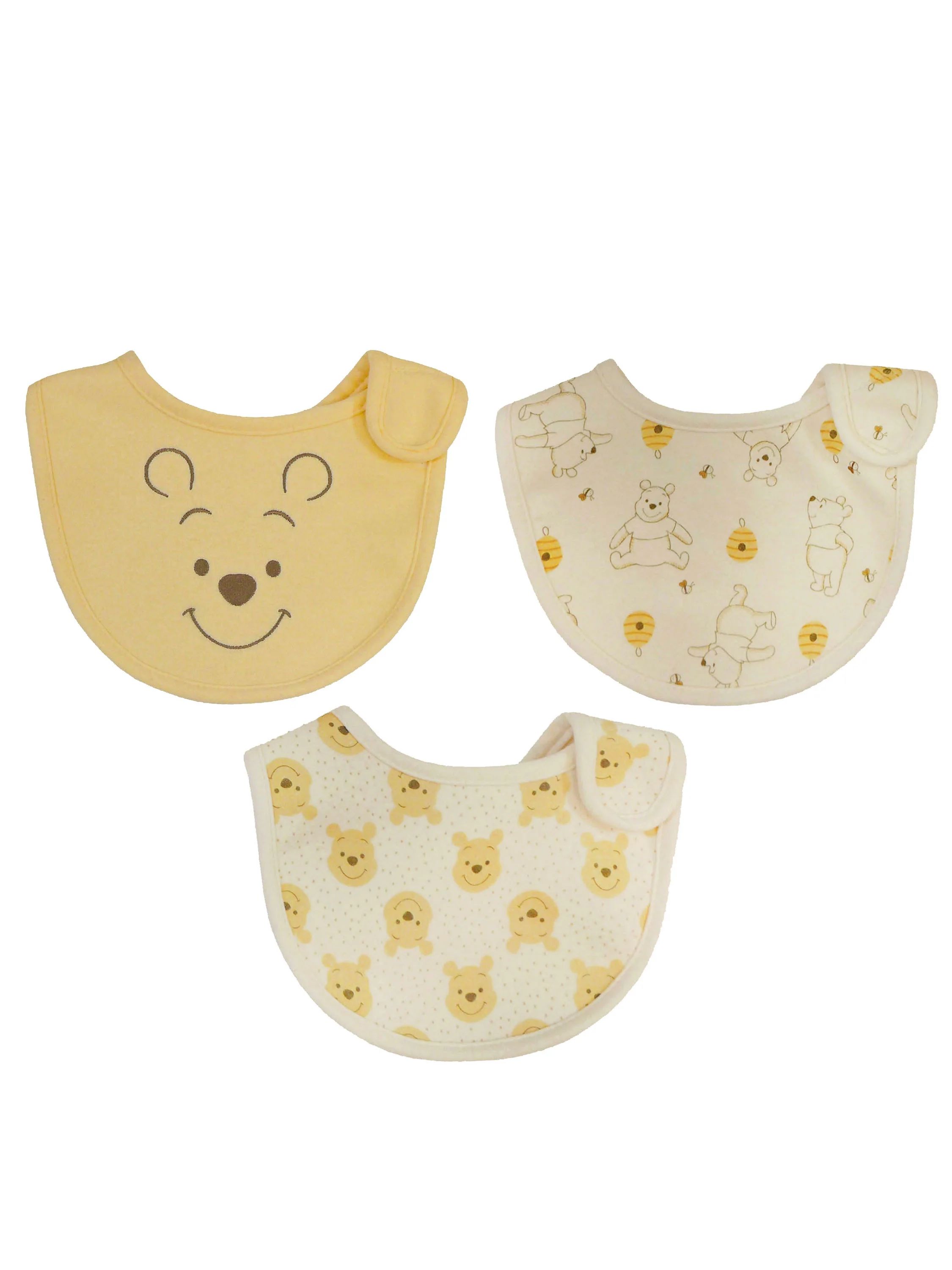 Disney Winnie the Pooh 3 Pack Newborn Side Closure Bibs | Walmart (US)