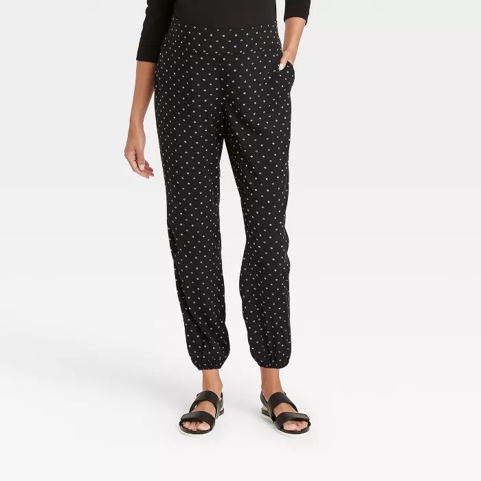 The Nines by HATCH™ Maternity Floral Print Relaxed Elastic Waist Pull-On Pants Black | Target