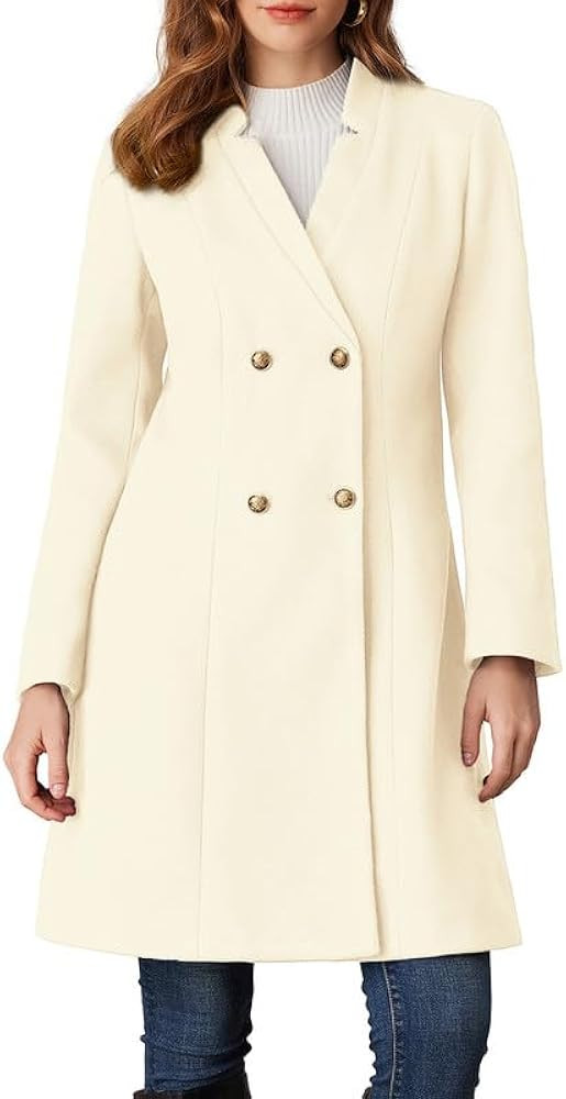 GRACE KARIN 2024 Fashion Women's Coat Lapel Double Breasted Solid Loose Casual Winter Peacoat Out... | Amazon (US)
