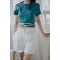 Natural Linen High Waist Shorts, Women Clothing, Pleated Short, White Short With Pocket, Eco Friendl | Etsy (US)