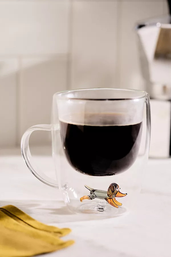 Double-Wall Glass Dog Mug | Anthropologie (US)