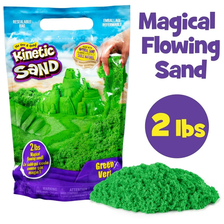 Kinetic Sand, The Original Moldable Sensory Play Sand Toys For Kids, Green, 2 lb. Resealable Bag,... | Walmart (US)