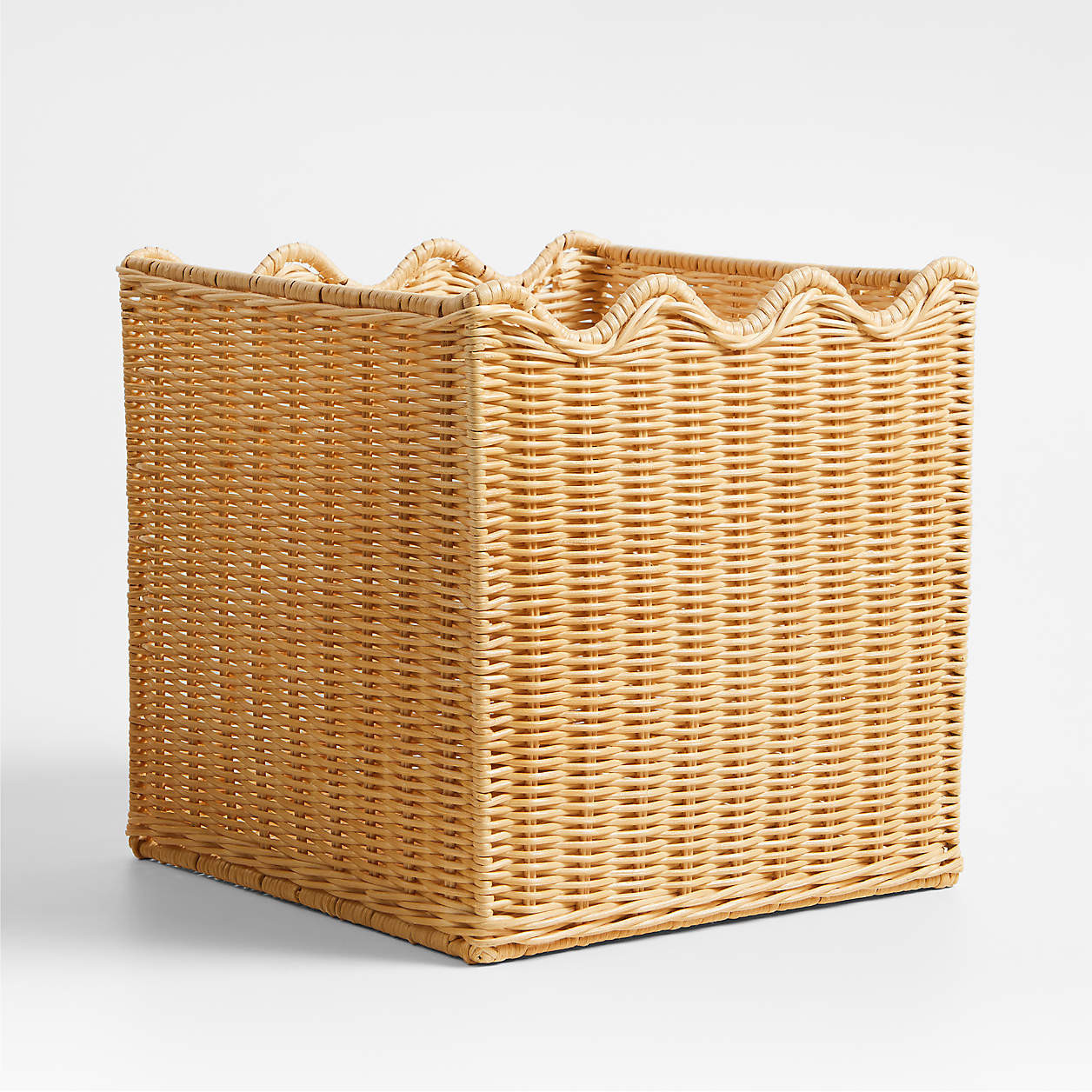 Keepsake Wavy Wicker Kids Storage Bin by Jeremiah Brent | Crate & Kids | Crate & Barrel