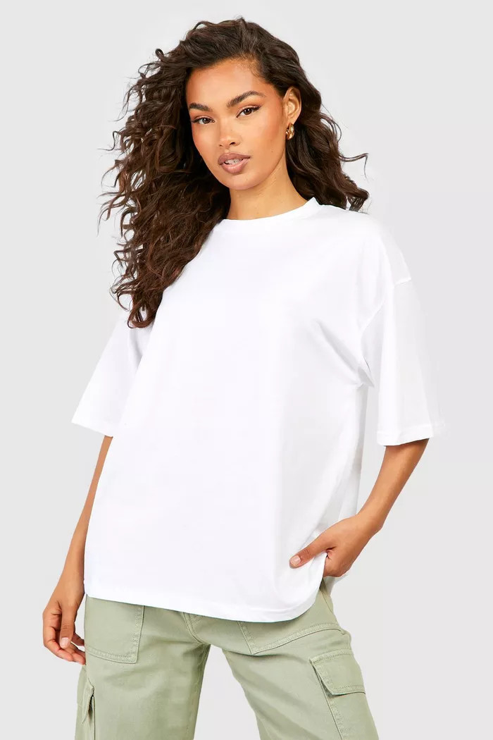White Oversized Crew Neck T-shirt | Boohoo.com (UK & IE)