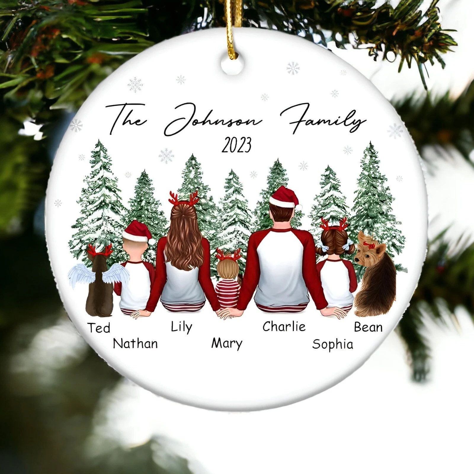 Personalized Family and Pet Ornament Custom Family Christmas - Etsy | Etsy (US)
