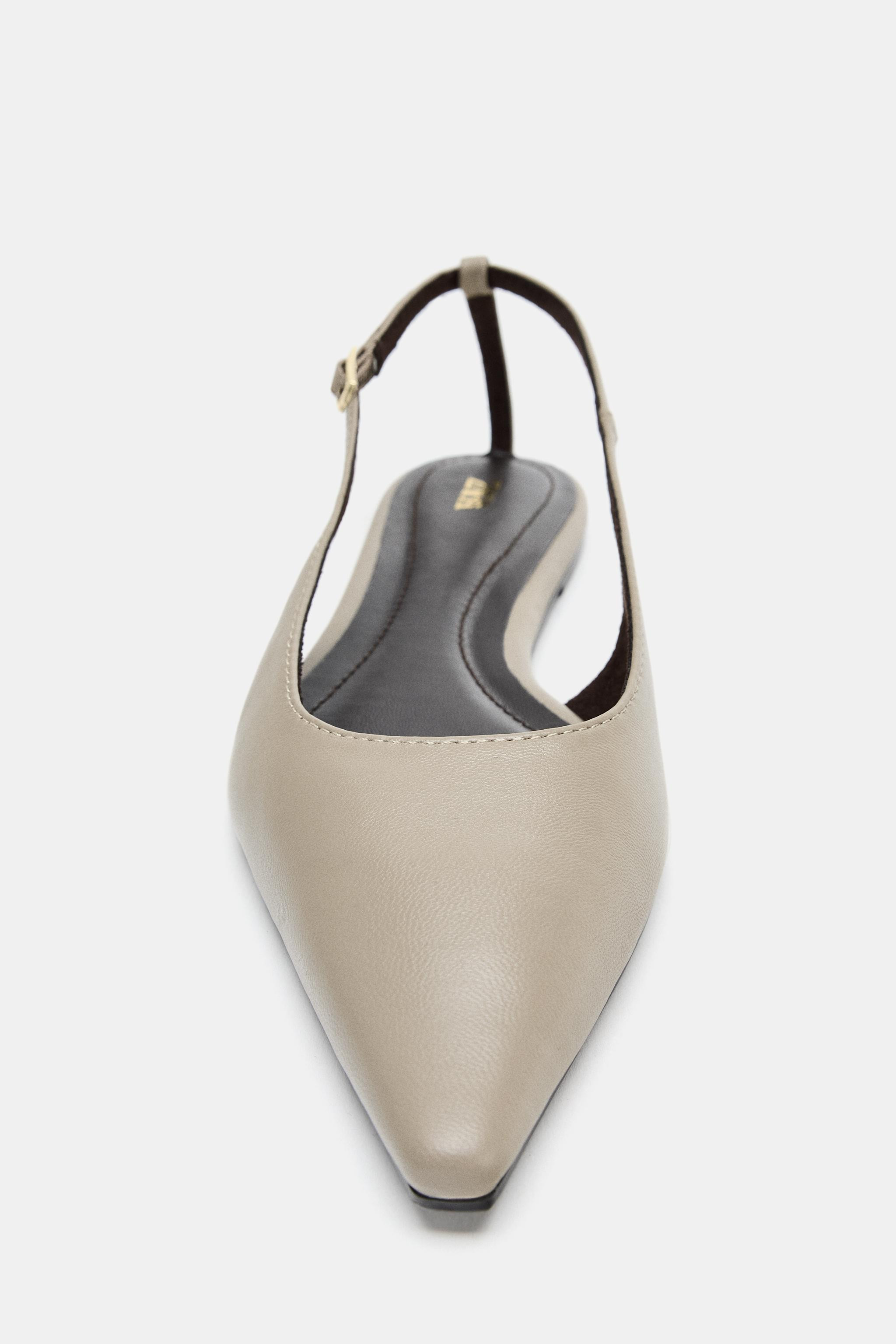 LEATHER SLINGBACK SHOES | Zara UK