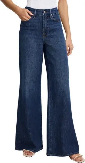 Good American Soft-Tech Good Waist Palazzo Jeans | Nordstrom | Nordstrom