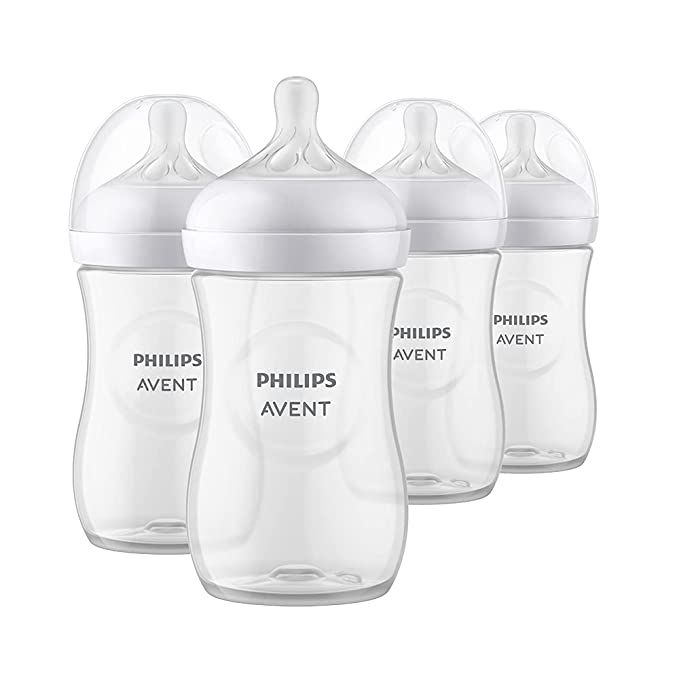 Philips AVENT Natural Baby Bottle with Natural Response Nipple, Clear, 9oz, 4pk, SCY903/04 | Amazon (US)