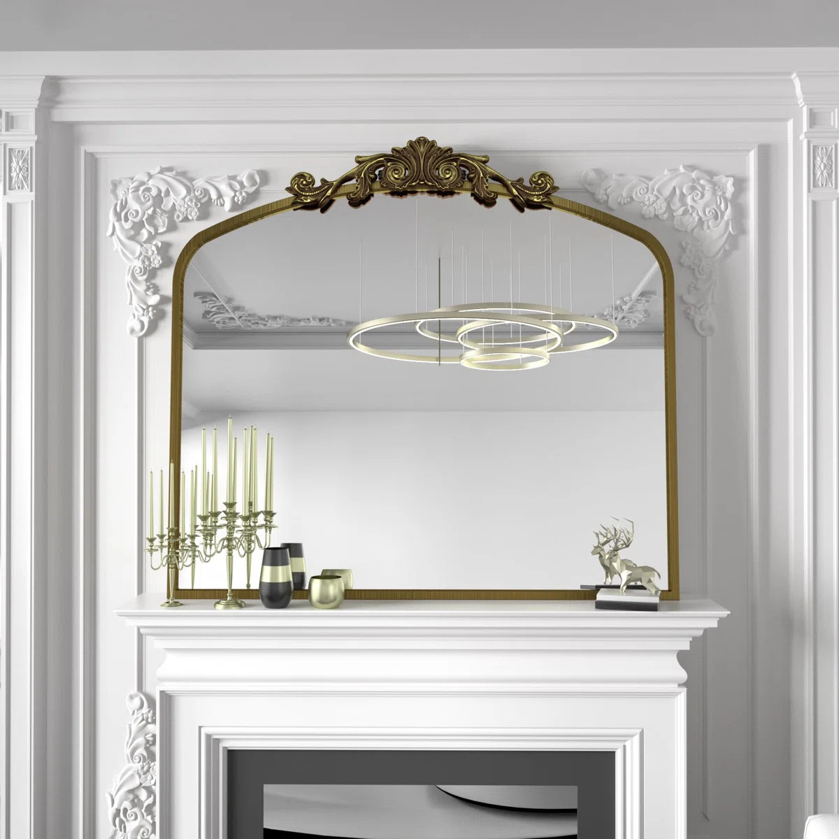 Arch High Quality Aluminum Alloy Framed French Cleat Mounted Baroque Wall Decor Bathroom Vanity M... | Wayfair North America