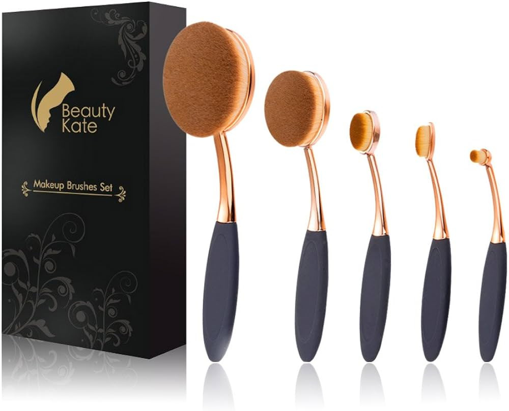 Beauty Kate Oval Makeup Brushes Set 5 Pcs Professional Oval Toothbrush Foundation Contour Conceal... | Amazon (US)