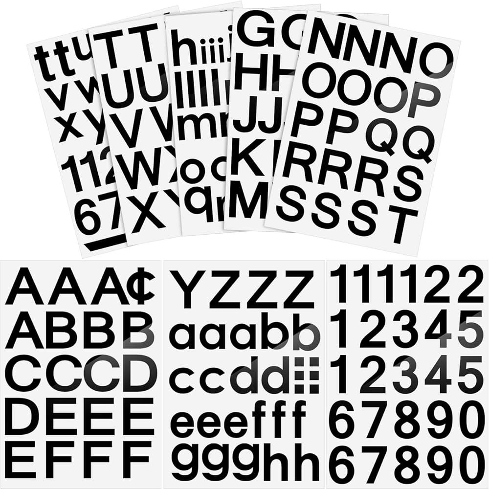 Outus 202 Pieces Self-Adhesive Vinyl Letters Numbers Kit, Mailbox Numbers Sticker for Mailbox, Si... | Amazon (US)