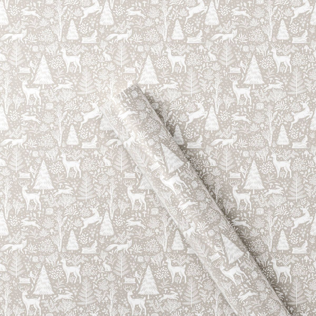 25 sq ft Forest Friends Christmas Gift Wrap Silver/White - Wondershop™ | Target
