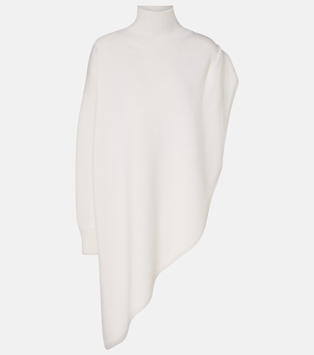 Asymmetric caped wool sweater | Mytheresa (UK)