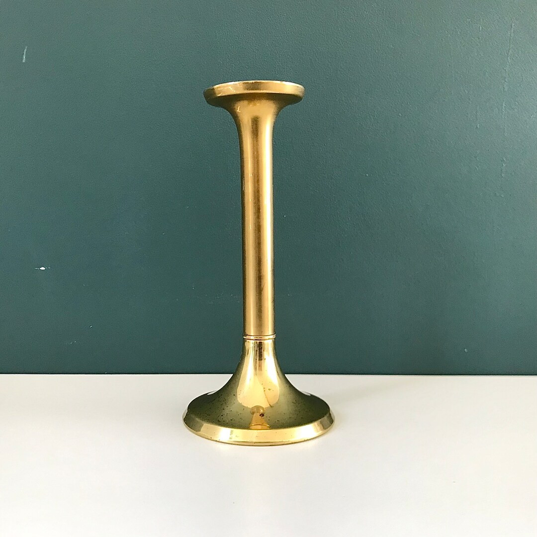Vintage Danish Modern Brass Candle Stick Holder - Etsy | Etsy (US)