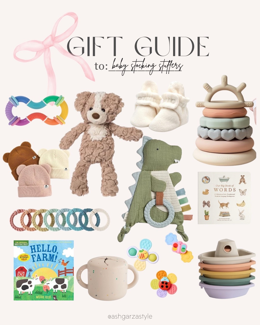 Gift guide to baby stocking stuffers 🙌🏻🙌🏻

Baby toys, plus toy, educational toys, baby booties, baby books, sippy cup

#LTKHoliday #LTKBaby #LTKGiftGuide