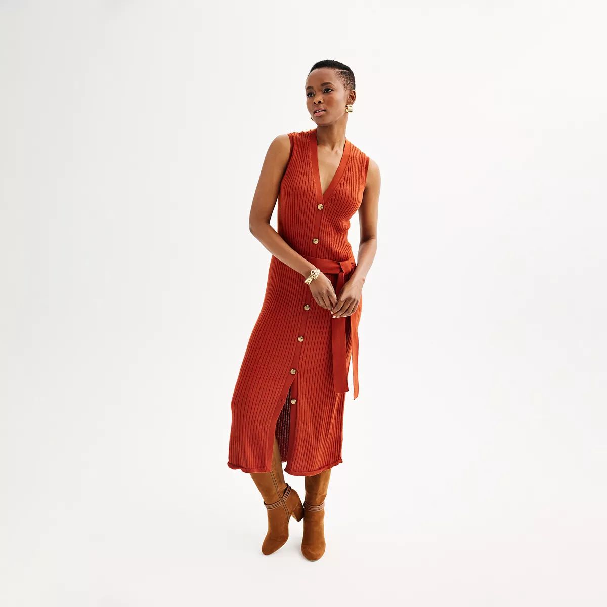 Women's Magaschoni Sleeveless V-Neck Midi Dress | Kohl's