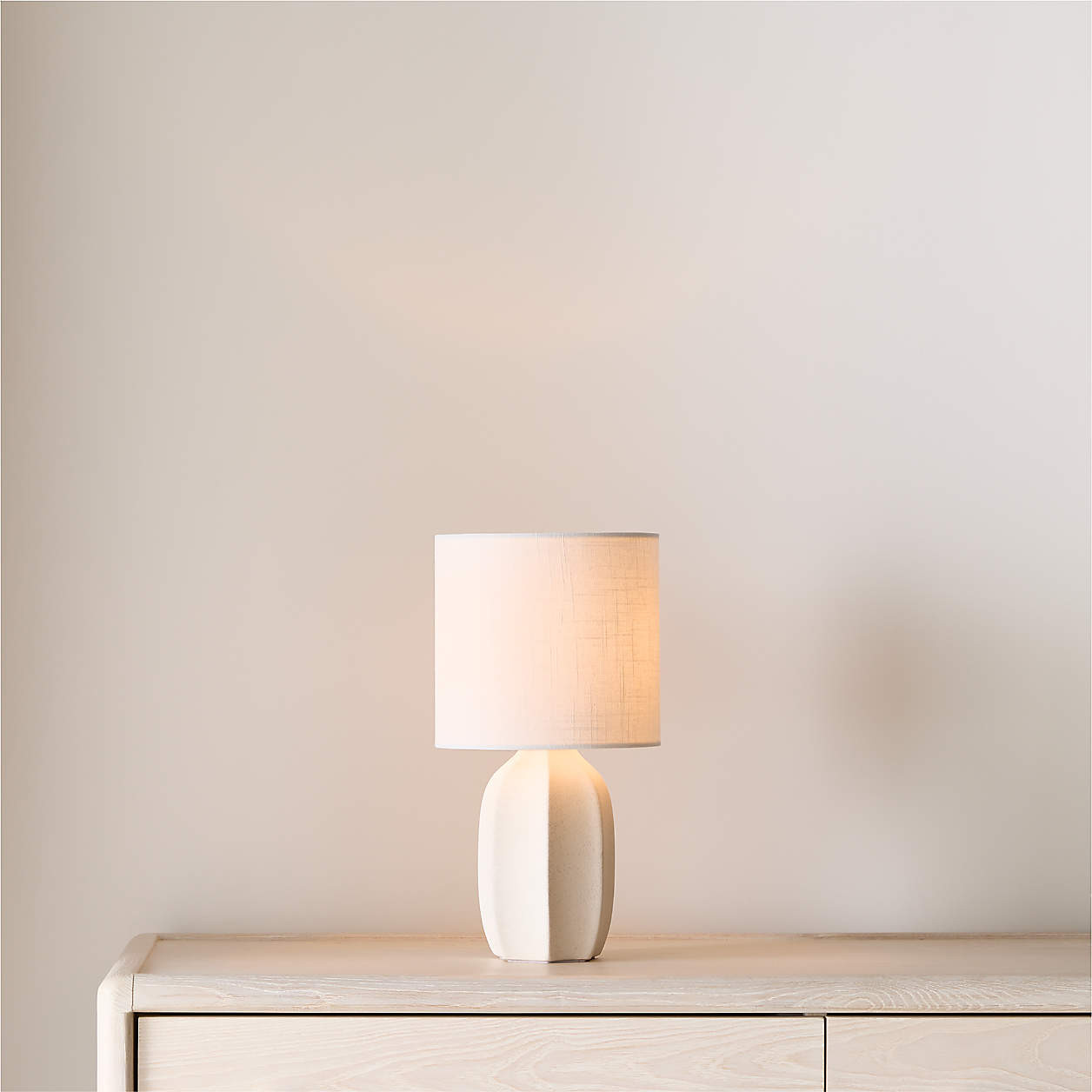 Amaryllis White Ceramic Mini Table Lamp 15" + Reviews | Crate & Barrel | Crate & Barrel