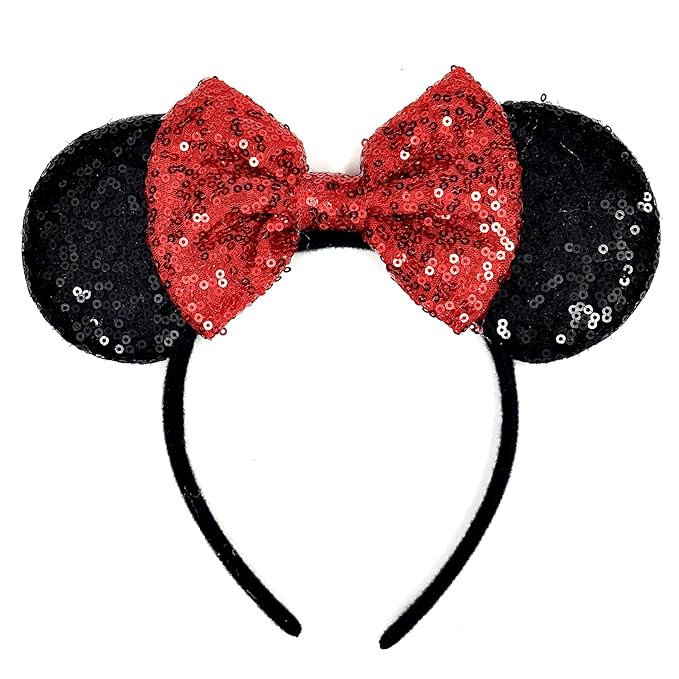 ASHONE Mouse Ears Headbands for Women Groups Mouse Ears Shiny Bows for Birthday Themed Events Acc... | Amazon (US)