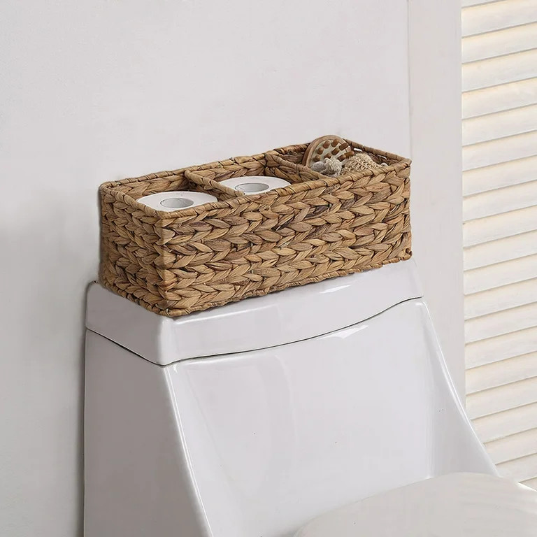 Better Homes & Gardens Woven Water Hyacinth Tank Basket, Natural | Walmart (US)