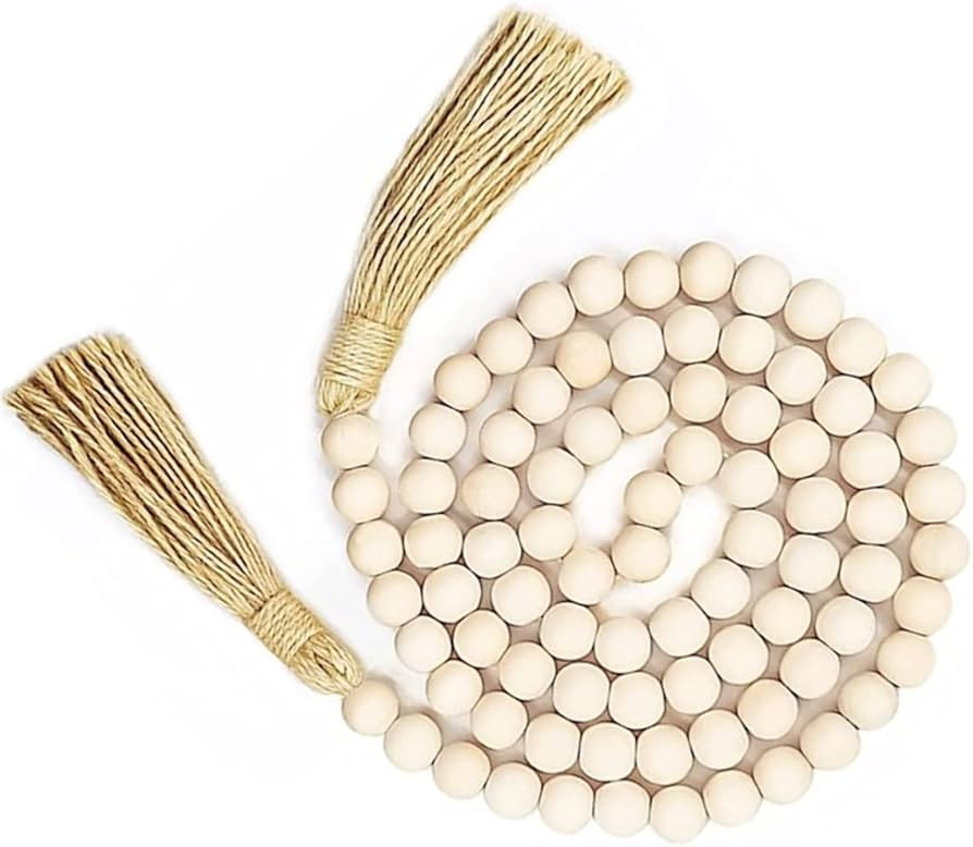 Syyflibb Wood Bead Garland 58in*0.6in Big Wooden Bead Can Be Used in Home Decor & Coffee Table De... | Amazon (CA)