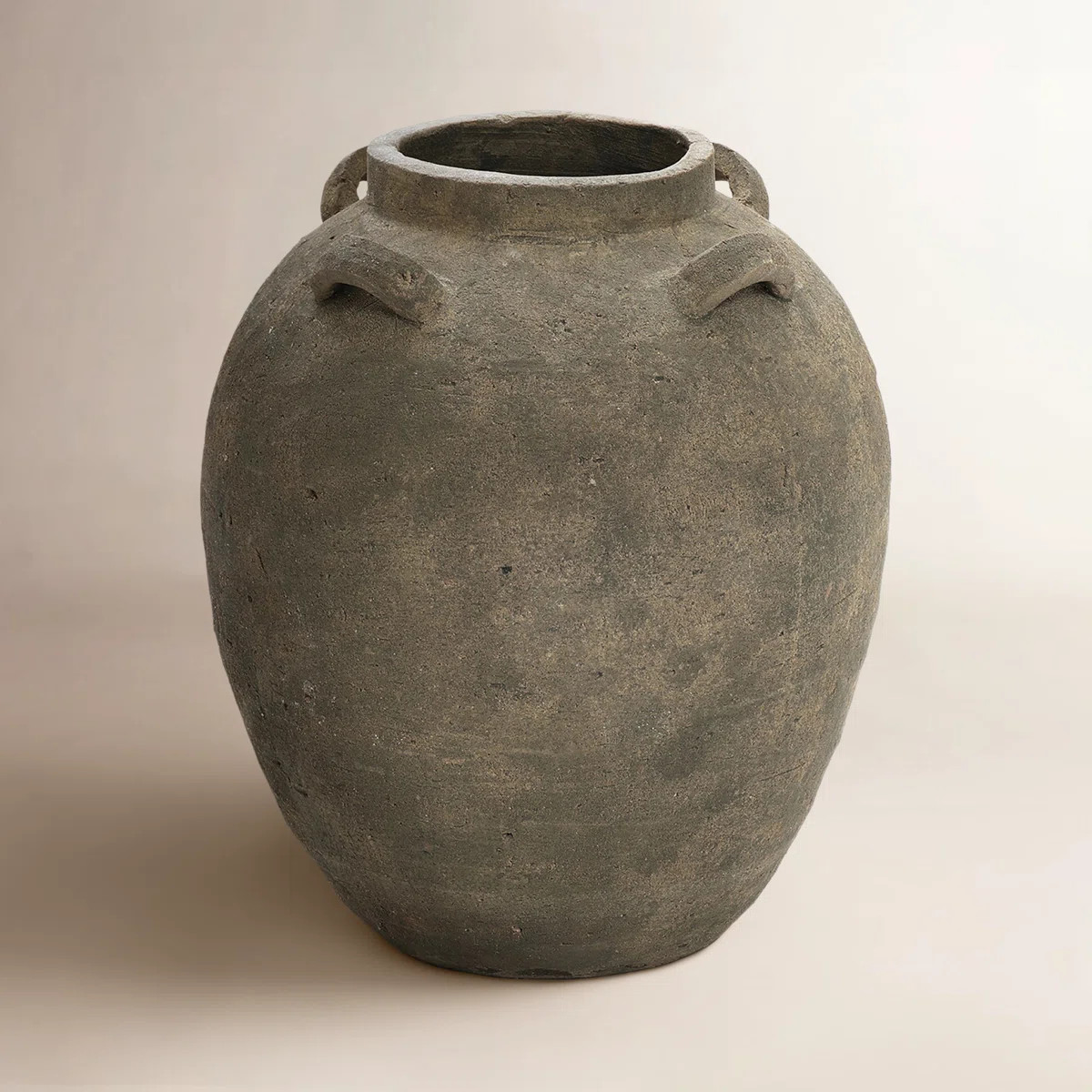Handcrafted Distressed Terracotta 15.4" H Round Vase | Wayfair North America