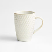 Winter Pinecone 12-oz. White Stoneware Mug | Crate & Barrel | Crate & Barrel