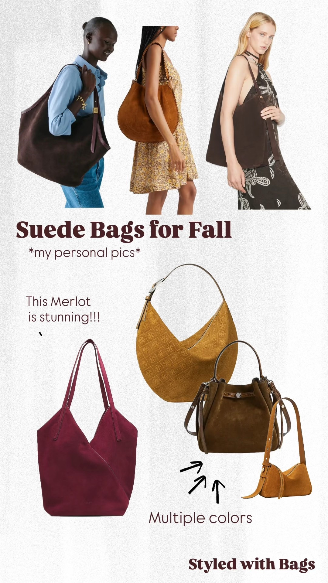Suede bags for Fall 

Women’s suede bags, suede bags, bucket bags, tote bags, crescent bags, top handle bags, hobo bags, gym colored bags, chocolate brown bags, bag bags for fall, bags for winter, fall colored bags, chocolate colored bags, caramel colored bags, wine colored bags

#LTKTravel #LTKItBag #LTKautumn