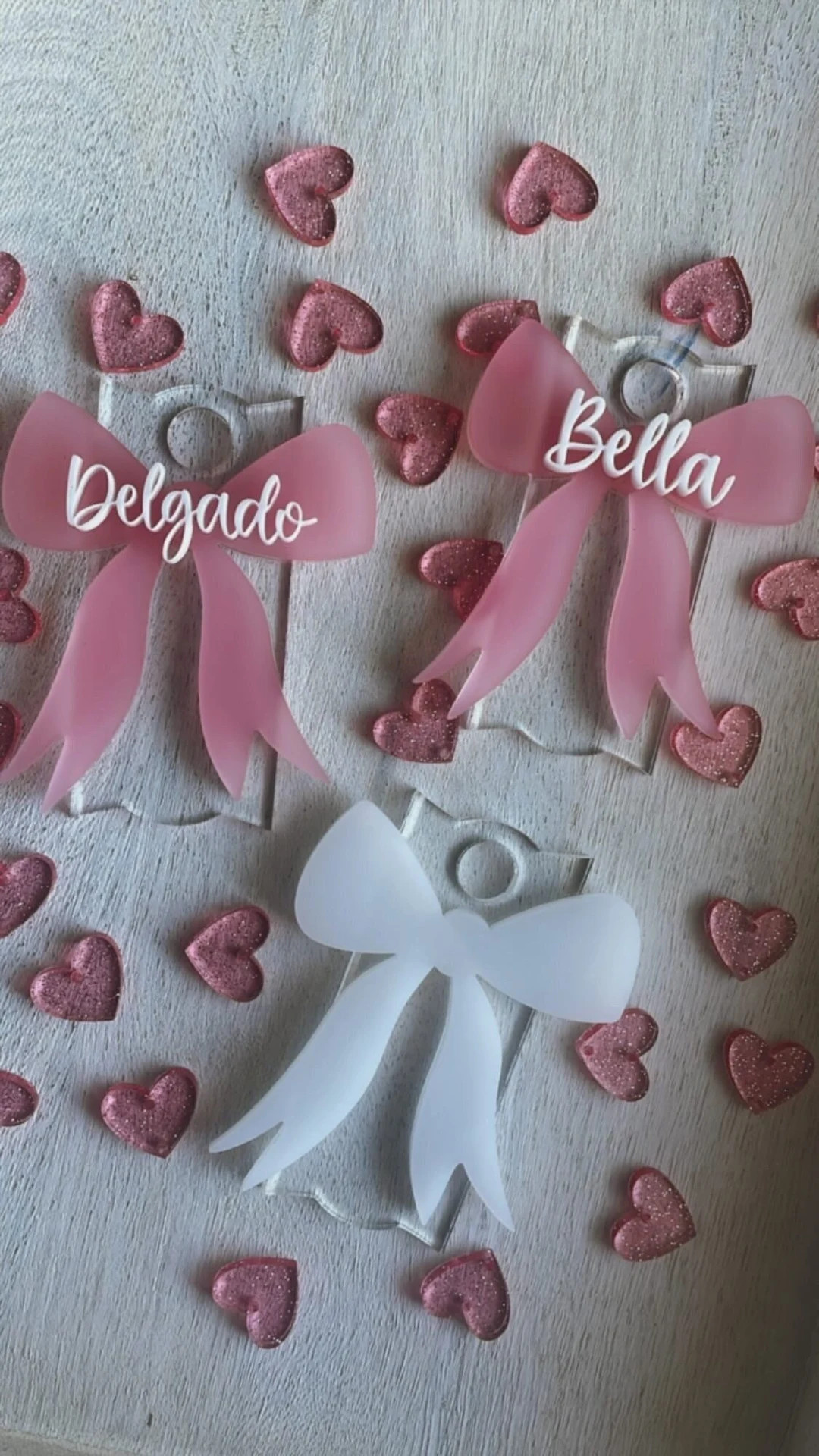 Bow Tag | Coquette Tag | Name Tag | Name Topper | Custom Name Tag | Tumbler Tag | Etsy (US)