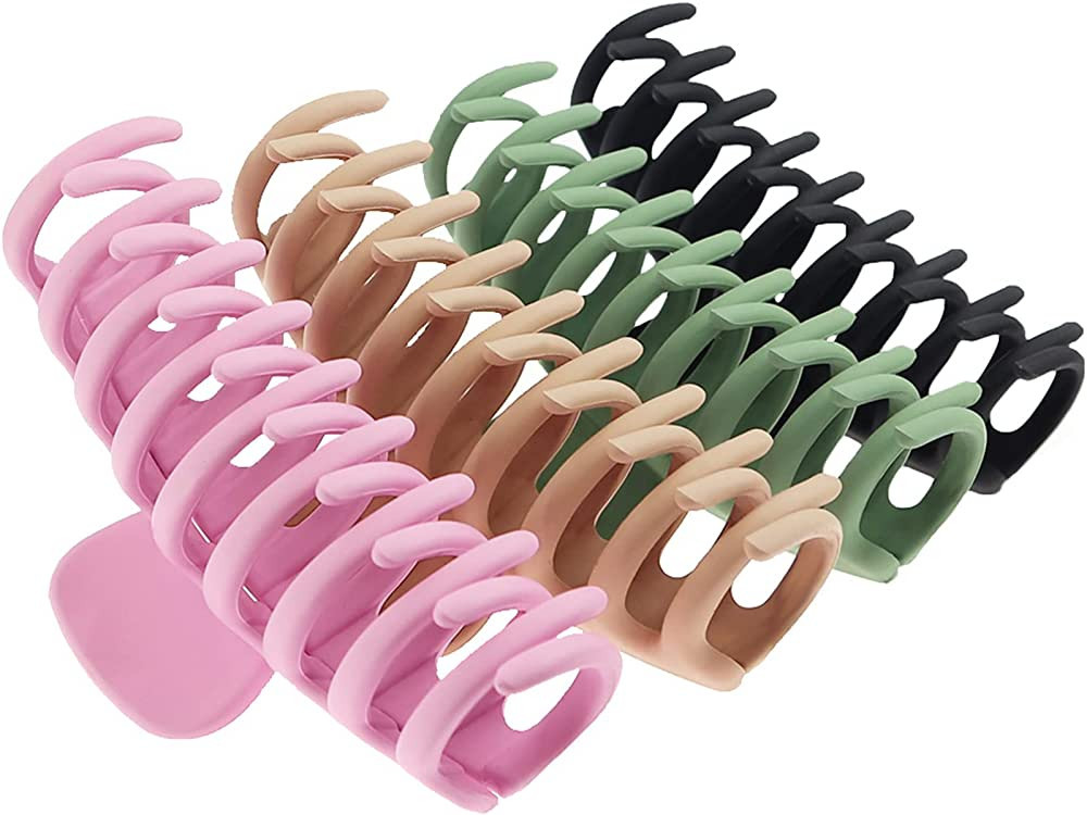 TOCESS Big Hair Claw Clips for Women Large Claw Clip for Thin Thick Curly Hair 90's Strong Hold 4... | Amazon (US)