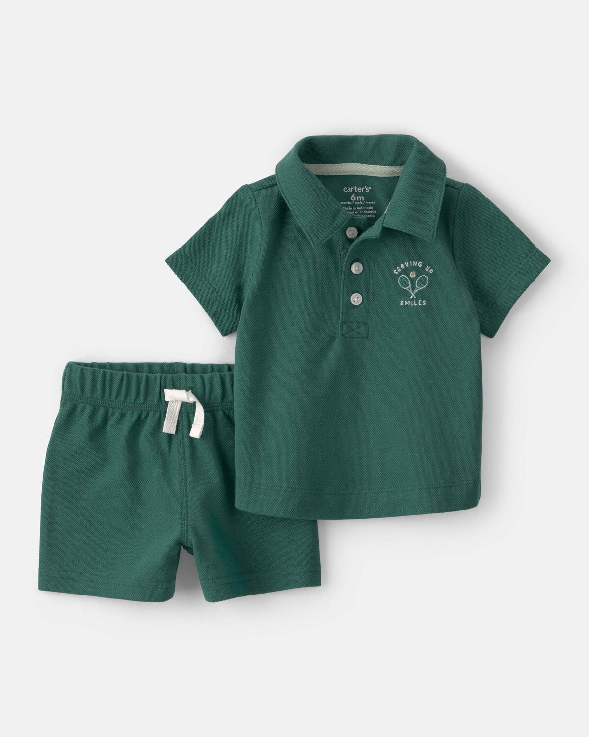 Baby Boy 2-Piece Top & Short Set - Green | Carter's Inc