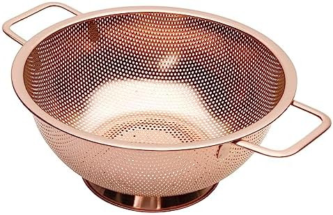 Colander 3-Quart with Handle, Food Metal Strainer for Kitchen Sink, Pasta Pot for Noodles Vegetab... | Amazon (US)