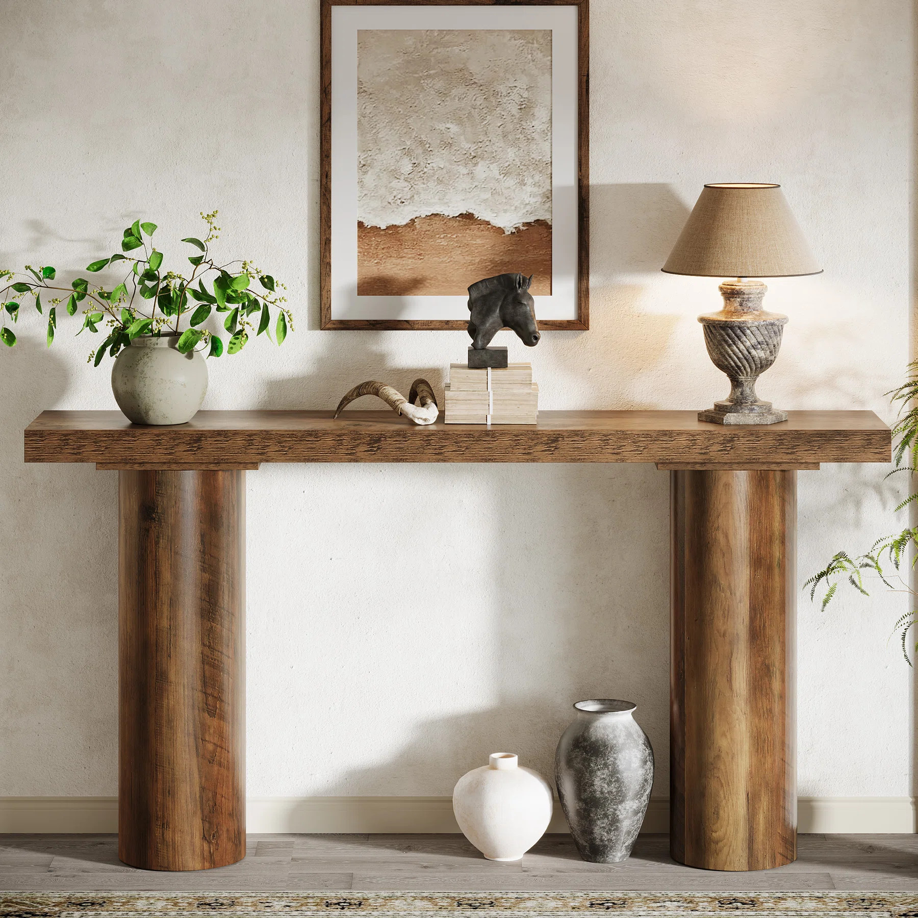 Millwood Pines 63" Console Table With Cylindrical Legs & Reviews | Wayfair | Wayfair North America