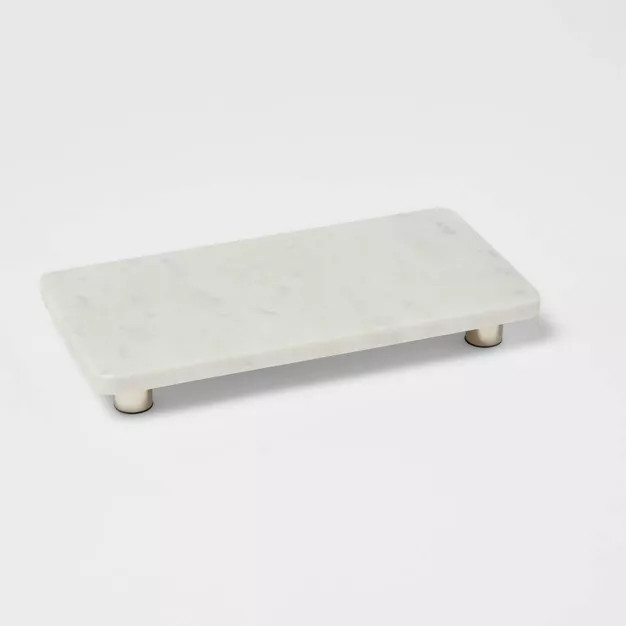12" x 6" Marble Serving Stand White - Threshold™ | Target