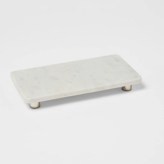 12" x 6" Marble Serving Stand White - Threshold™ | Target