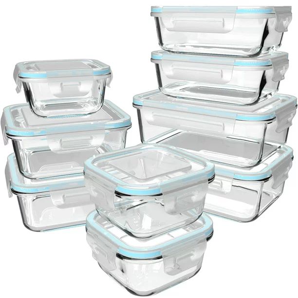 S Salient 18 Piece Glass Food Storage Containers with Lids, Glass Meal Prep Containers BPA Free &... | Walmart (US)