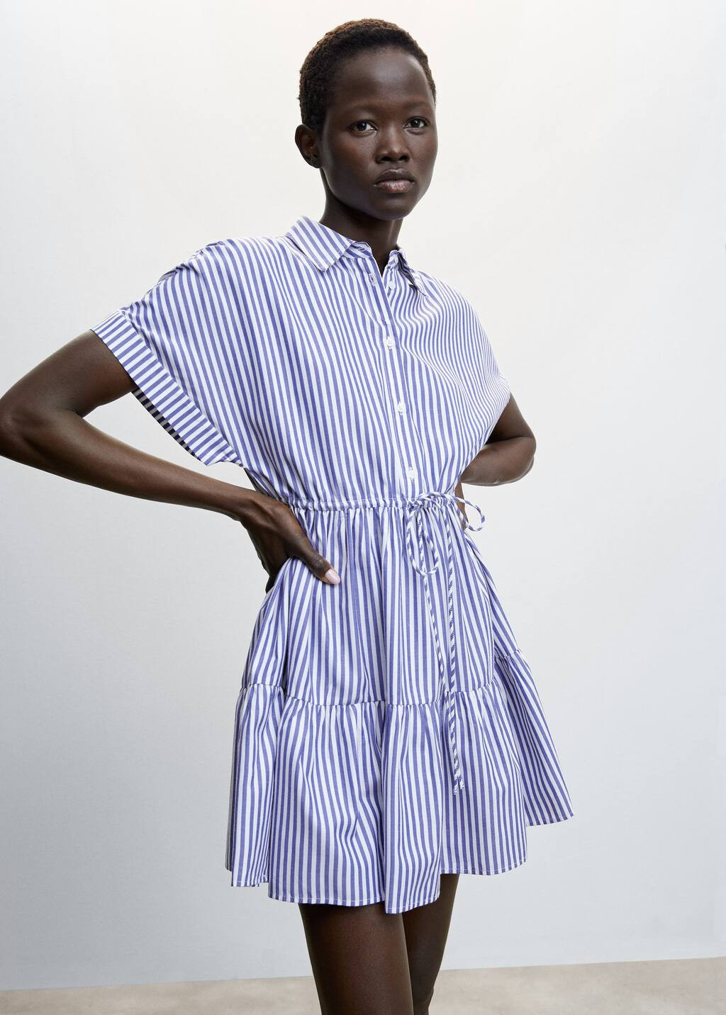 Striped ruffle dress -  Women | Mango USA | MANGO (US)