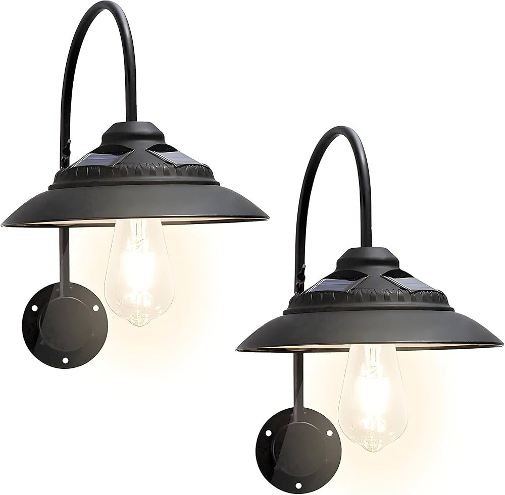 Goodeco Solar Barn Lights for Outside - Glows White, Metal Design Outdoor Lights with Motion Sens... | Amazon (US)