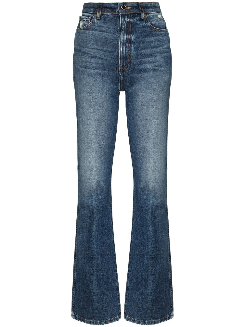KHAITE Danielle high-waisted Distressed Jeans - Farfetch | Farfetch Global